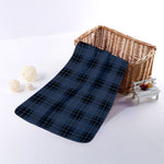 Blue And Black Tartan Pattern Print Towel