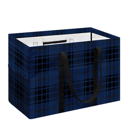 Blue And Black Tartan Pattern Print Utility Tote Bag