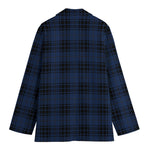Blue And Black Tartan Pattern Print Women's Blazer