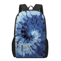 Blue And Black Tie Dye Print 17 Inch Backpack