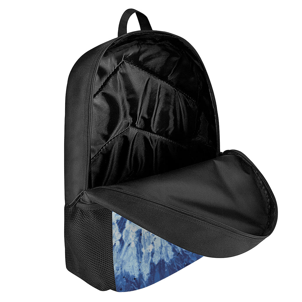 Blue And Black Tie Dye Print 17 Inch Backpack
