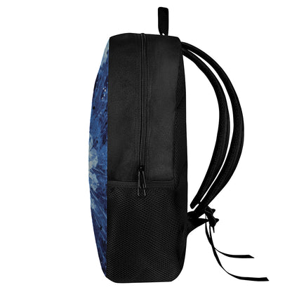 Blue And Black Tie Dye Print 17 Inch Backpack