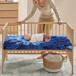 Blue And Black Tie Dye Print Baby Crib Sheet