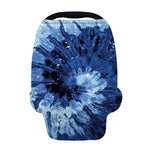 Blue And Black Tie Dye Print Baby Seat Cover