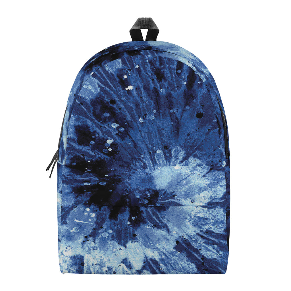 Blue And Black Tie Dye Print Backpack