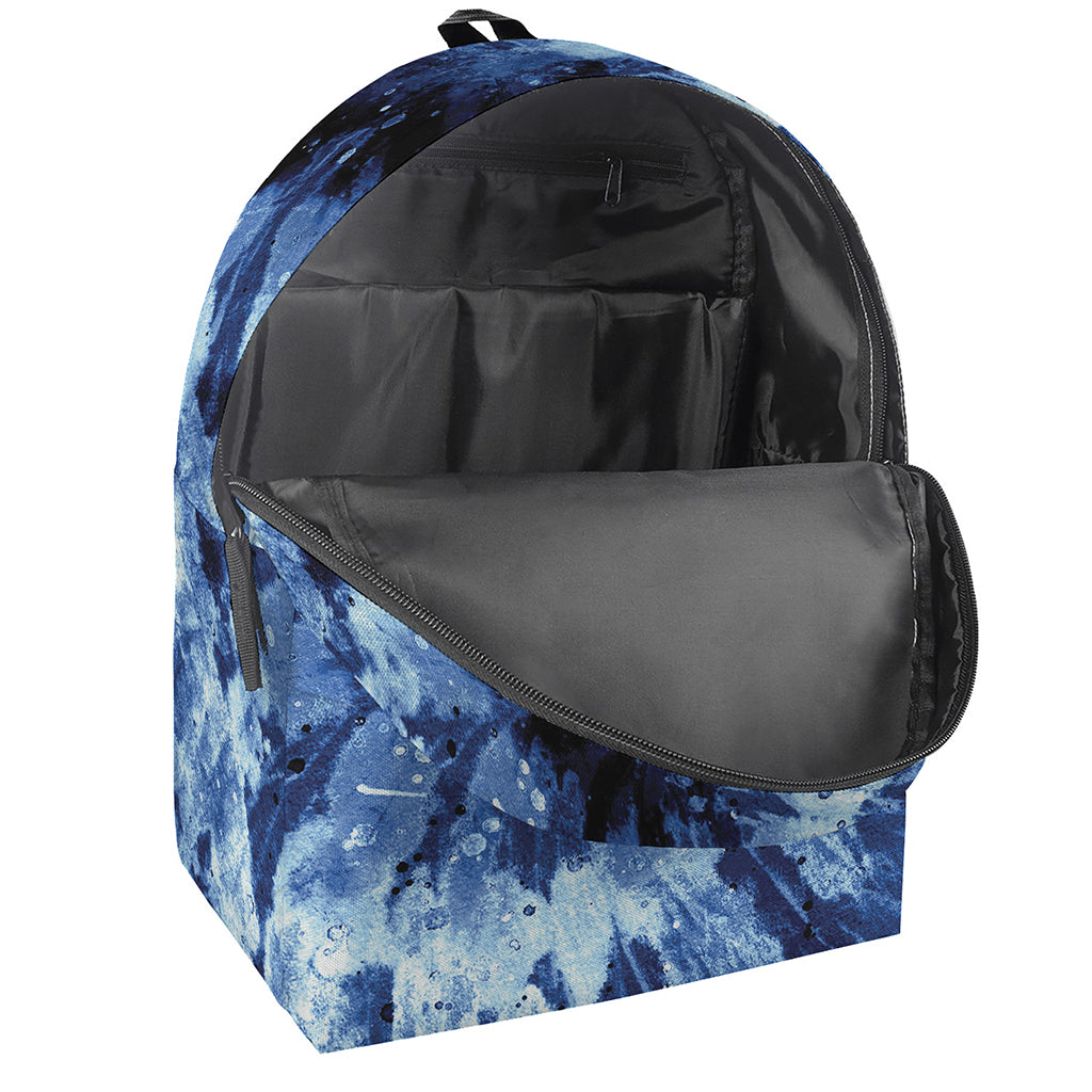 Blue And Black Tie Dye Print Backpack
