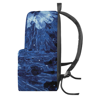 Blue And Black Tie Dye Print Backpack