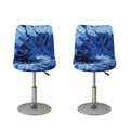 Blue And Black Tie Dye Print Bar Stool Covers