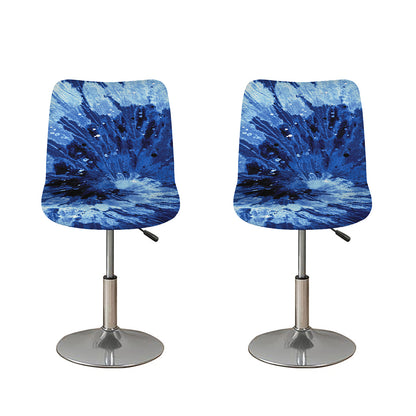 Blue And Black Tie Dye Print Bar Stool Covers