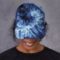 Blue And Black Tie Dye Print Baseball Cap