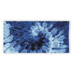 Blue And Black Tie Dye Print Beach Towel