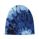 Blue And Black Tie Dye Print Beanie
