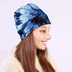 Blue And Black Tie Dye Print Beanie