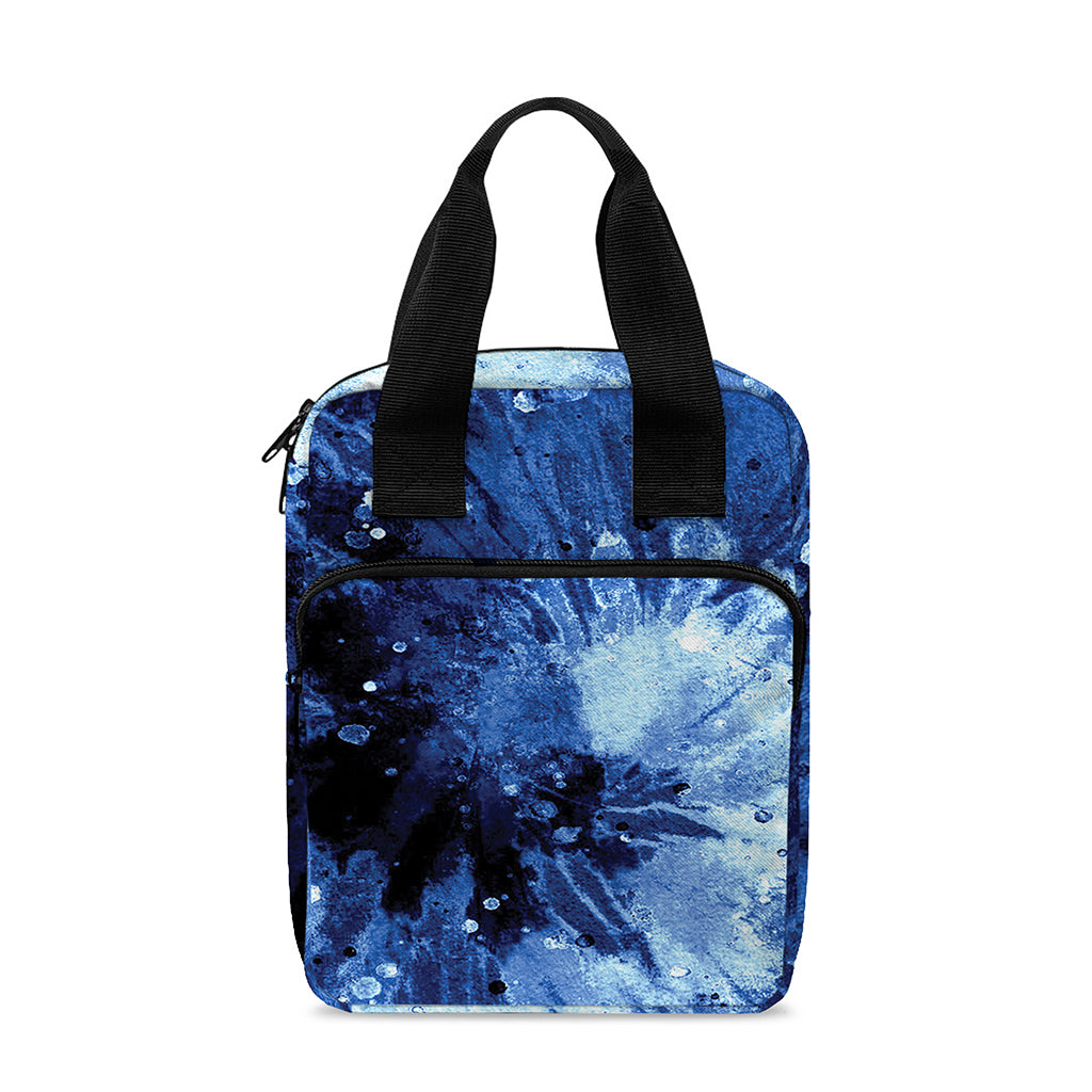 Blue And Black Tie Dye Print Bible Tote Bag