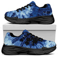 Blue And Black Tie Dye Print Black Chunky Shoes