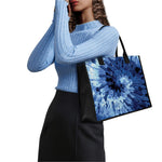 Blue And Black Tie Dye Print Canvas Tote Bag