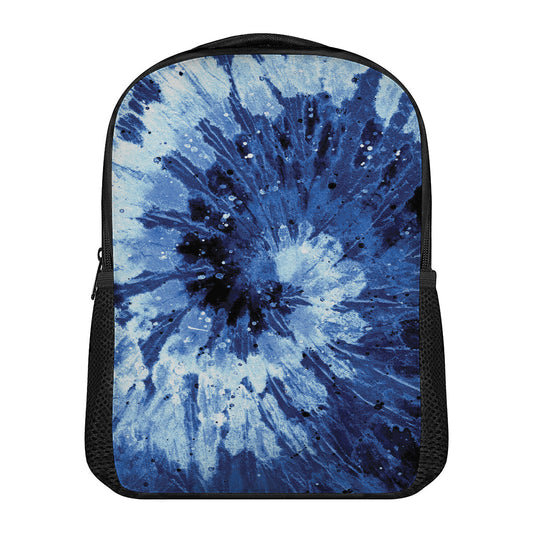 Blue And Black Tie Dye Print Casual Backpack