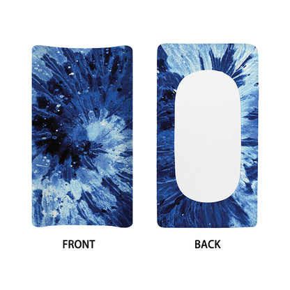 Blue And Black Tie Dye Print Changing Pad Cover