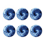 Blue And Black Tie Dye Print Coaster Set