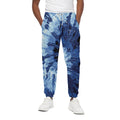 Blue And Black Tie Dye Print Cotton Sweatpants