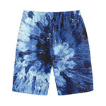 Blue And Black Tie Dye Print Cotton Shorts