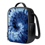 Blue And Black Tie Dye Print Crossbody Lunch Bag