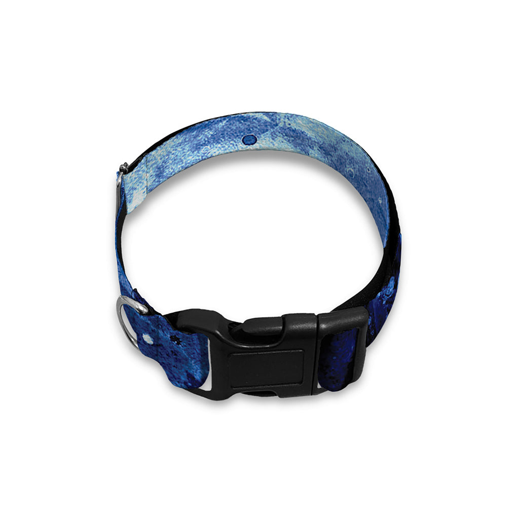 Blue And Black Tie Dye Print Dog Collar