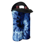 Blue And Black Tie Dye Print Double Neoprene Wine Tote