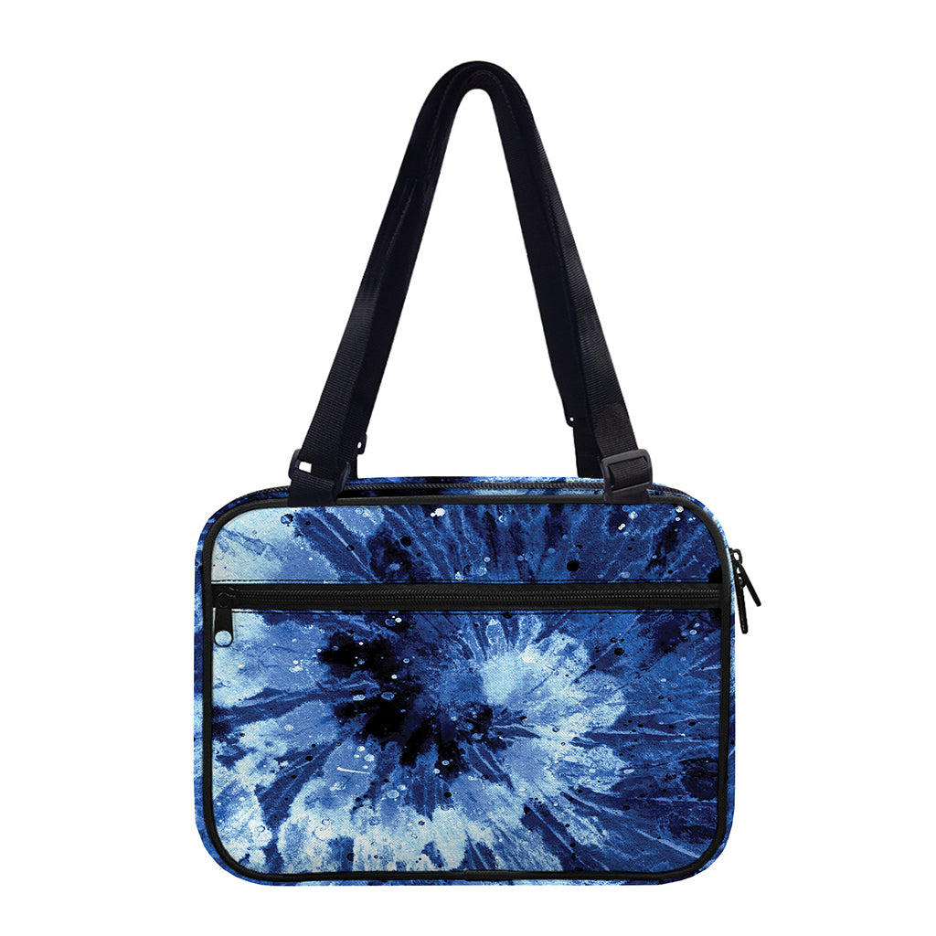 Blue And Black Tie Dye Print Double Strap Bible Bag