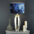 Blue And Black Tie Dye Print Drum Lamp Shade