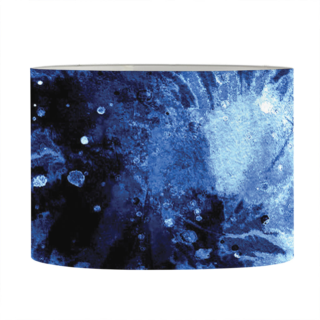 Blue And Black Tie Dye Print Drum Lamp Shade