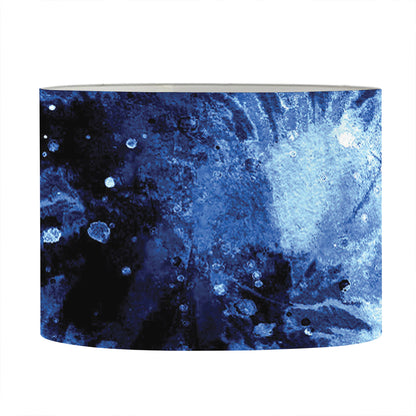 Blue And Black Tie Dye Print Drum Lamp Shade