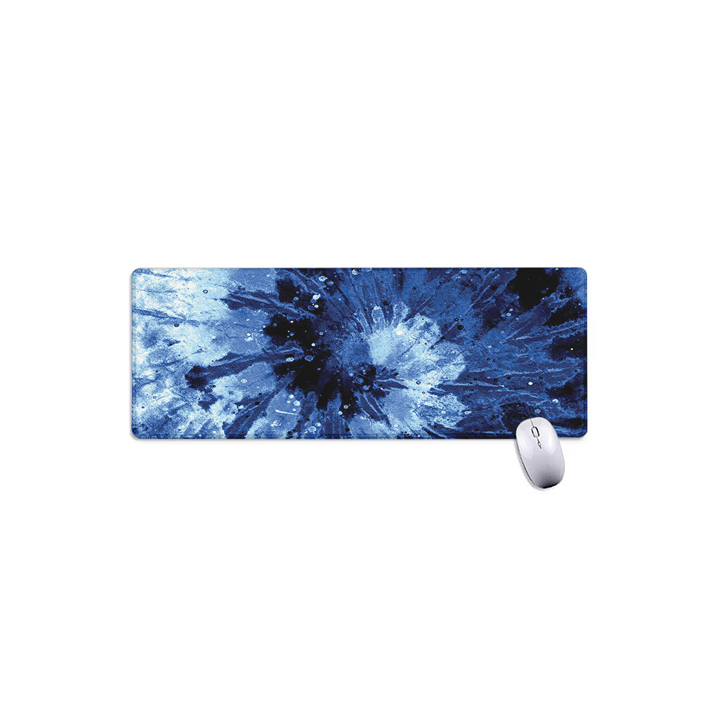 Blue And Black Tie Dye Print Extended Mouse Pad
