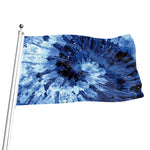 Blue And Black Tie Dye Print Flag