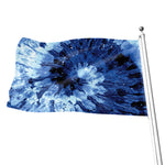 Blue And Black Tie Dye Print Flag
