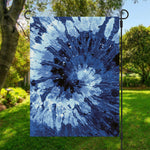 Blue And Black Tie Dye Print Garden Flag