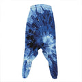Blue And Black Tie Dye Print Hammer Pants