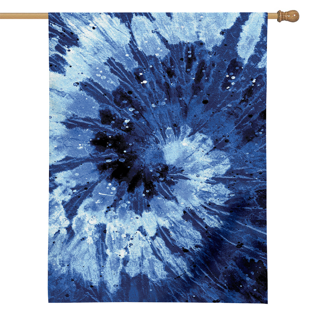 Blue And Black Tie Dye Print House Flag