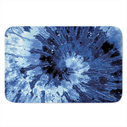 Blue And Black Tie Dye Print Indoor Door Mat
