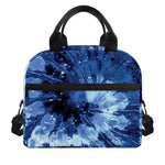 Blue And Black Tie Dye Print Insulated Lunch Bag