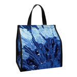 Blue And Black Tie Dye Print Insulated Lunch Tote