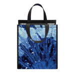 Blue And Black Tie Dye Print Insulated Lunch Tote