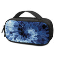 Blue And Black Tie Dye Print Portable Cooler Travel Case