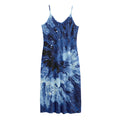 Blue And Black Tie Dye Print Jersey Midi Cami Dress