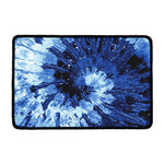Blue And Black Tie Dye Print Kitchen Mat