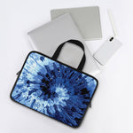 Blue And Black Tie Dye Print Laptop Sleeve With Handle