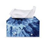 Blue And Black Tie Dye Print Leather Tissue Box Cover