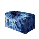 Blue And Black Tie Dye Print Leather Tissue Box Cover