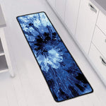 Blue And Black Tie Dye Print Long Kitchen Mat