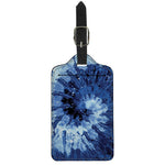 Blue And Black Tie Dye Print Luggage Tag